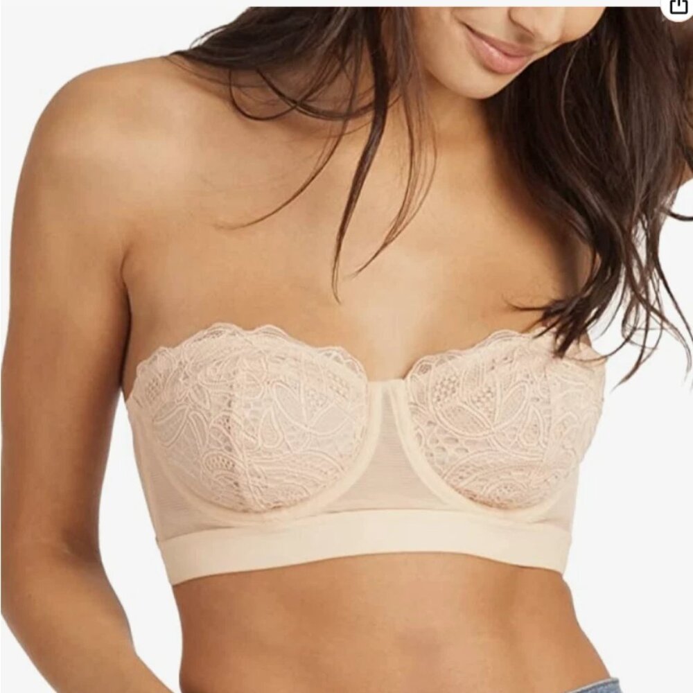 NWT - Lively: The Lace Strapless Bra - Toasted Almond - 34A